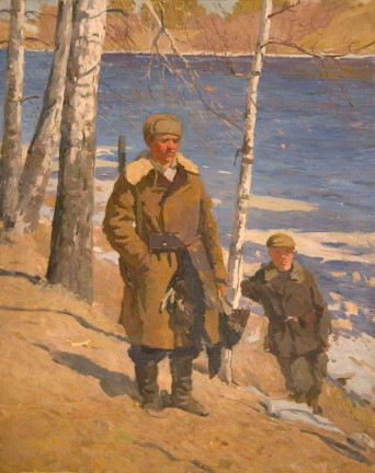 Russian painting for sale Hunters - Alexander Danilichev
