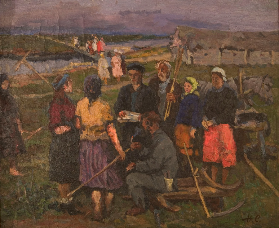 After Work - Nikoli Sergeyev Sergeevich 20th century russian painting