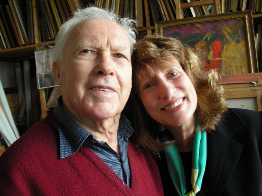 Nikolai Novikov with Kathy Wurdeman at Novikov's Moscow Studio