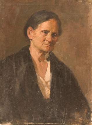 russian realism painting Portrait of Old Woman - Nikolai Ponomarov