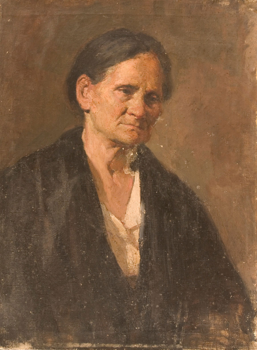russian realism painting Portrait of Old Woman - Nikolai Ponomarov