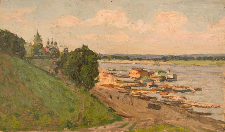 On the Volga River, Near Yaroslavl - Petr Ivanovich Petrovichev buy Russian art